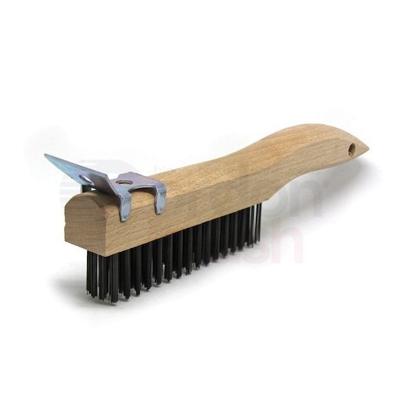 4x16 Row 0.013 CS Wire, Wood Shoe Handle w Scraper Scratch Brush, PK12